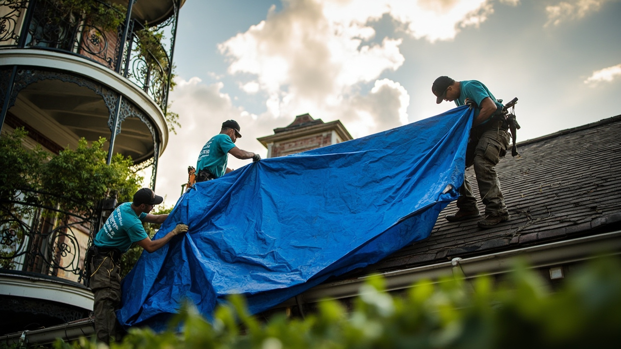 Emergency Tarping Service in New Orleans – 24/7 Response to Stop Water Damage Within Hours